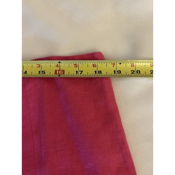 LAUREN RALPH LAUREN Fit & Flare Pink Linen Skirt Women 14 Zip Lined Knee Length - Picture 9 of 11